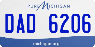 MI license plate DAD6206