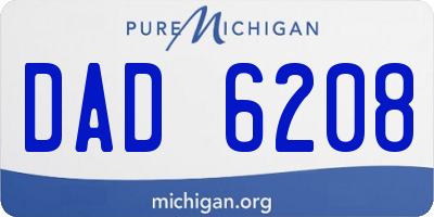 MI license plate DAD6208