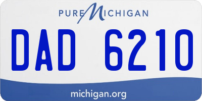 MI license plate DAD6210