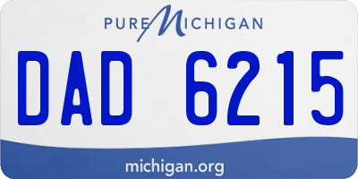 MI license plate DAD6215