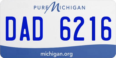 MI license plate DAD6216