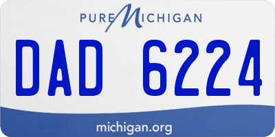 MI license plate DAD6224
