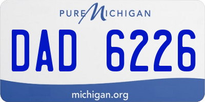 MI license plate DAD6226