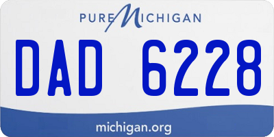 MI license plate DAD6228