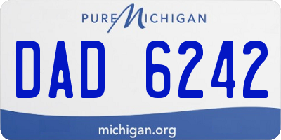 MI license plate DAD6242