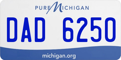 MI license plate DAD6250
