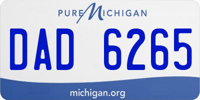 MI license plate DAD6265