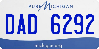 MI license plate DAD6292