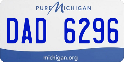 MI license plate DAD6296