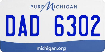 MI license plate DAD6302