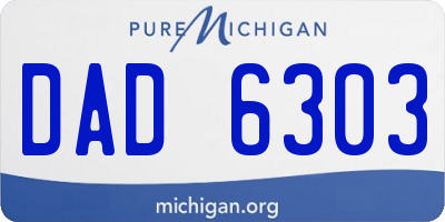 MI license plate DAD6303