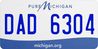 MI license plate DAD6304