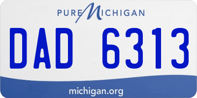 MI license plate DAD6313