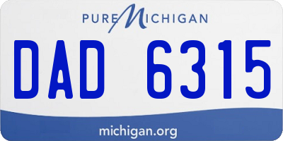 MI license plate DAD6315
