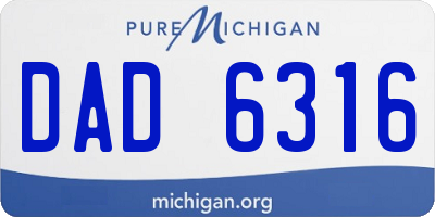 MI license plate DAD6316