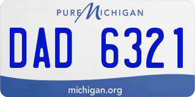 MI license plate DAD6321