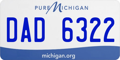 MI license plate DAD6322