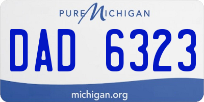 MI license plate DAD6323