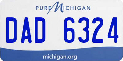 MI license plate DAD6324