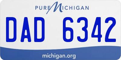 MI license plate DAD6342