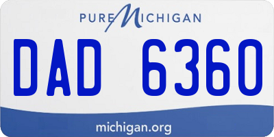 MI license plate DAD6360