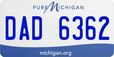 MI license plate DAD6362