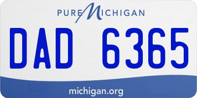MI license plate DAD6365