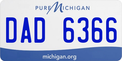 MI license plate DAD6366