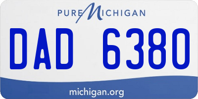 MI license plate DAD6380