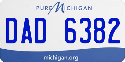 MI license plate DAD6382