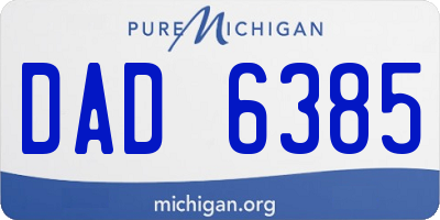 MI license plate DAD6385
