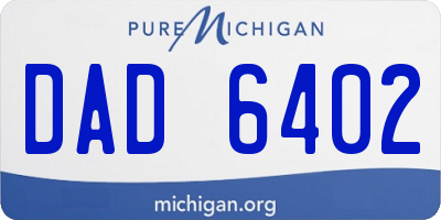 MI license plate DAD6402