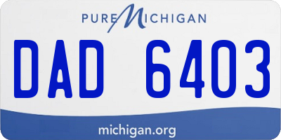 MI license plate DAD6403