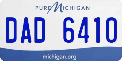 MI license plate DAD6410