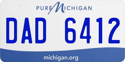 MI license plate DAD6412
