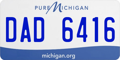 MI license plate DAD6416