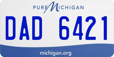 MI license plate DAD6421