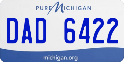 MI license plate DAD6422