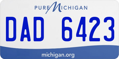 MI license plate DAD6423