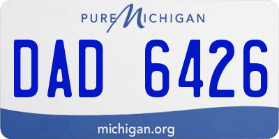 MI license plate DAD6426