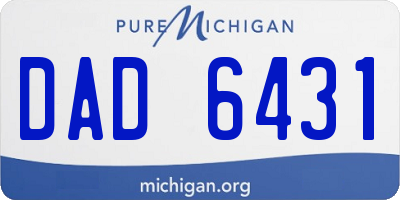 MI license plate DAD6431