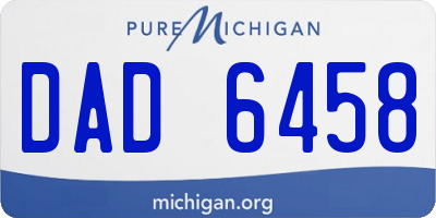 MI license plate DAD6458