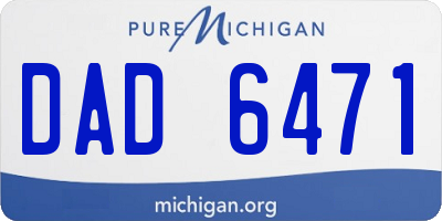MI license plate DAD6471