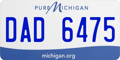 MI license plate DAD6475