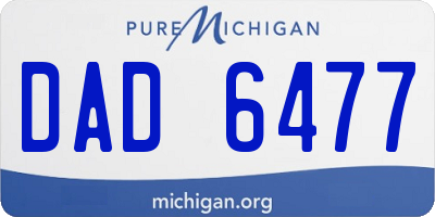 MI license plate DAD6477