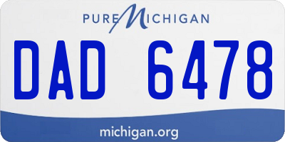 MI license plate DAD6478
