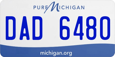 MI license plate DAD6480