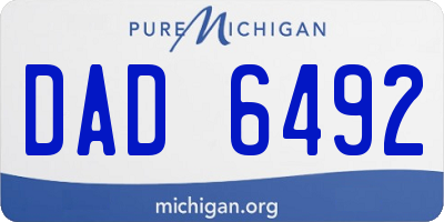 MI license plate DAD6492