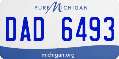 MI license plate DAD6493