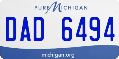 MI license plate DAD6494